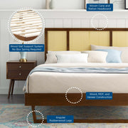Modway MOD-6695 Kelsea Cane and Wood Full Platform Bed With Angular Legs
