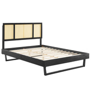 Modway MOD-6697 Kelsea Cane and Wood King Platform Bed With Angular Legs