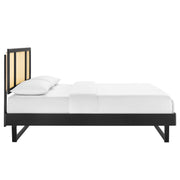 Modway MOD-6697 Kelsea Cane and Wood King Platform Bed With Angular Legs