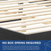 Modway MOD-6697 Kelsea Cane and Wood King Platform Bed With Angular Legs