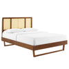Modway MOD-6697 Kelsea Cane and Wood King Platform Bed With Angular Legs