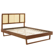 Modway MOD-6697 Kelsea Cane and Wood King Platform Bed With Angular Legs
