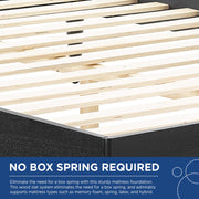 Modway MOD-6698 Kelsea Cane and Wood King Platform Bed With Splayed Legs