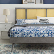 Modway MOD-6698 Kelsea Cane and Wood King Platform Bed With Splayed Legs