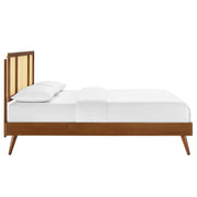 Modway MOD-6698 Kelsea Cane and Wood King Platform Bed With Splayed Legs