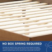 Modway MOD-6698 Kelsea Cane and Wood King Platform Bed With Splayed Legs