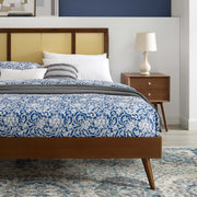 Modway MOD-6698 Kelsea Cane and Wood King Platform Bed With Splayed Legs