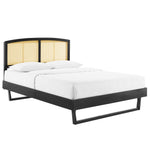 Modway MOD-6699 Sierra Cane and Wood Full Platform Bed With Angular Legs