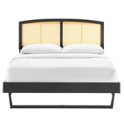 Modway MOD-6701 Sierra Cane and Wood King Platform Bed With Angular Legs
