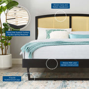 Modway MOD-6701 Sierra Cane and Wood King Platform Bed With Angular Legs