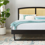 Modway MOD-6701 Sierra Cane and Wood King Platform Bed With Angular Legs