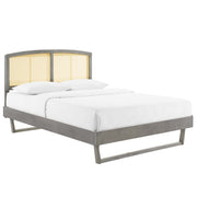 Modway MOD-6701 Sierra Cane and Wood King Platform Bed With Angular Legs