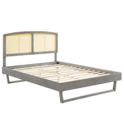 Modway MOD-6701 Sierra Cane and Wood King Platform Bed With Angular Legs