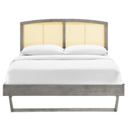 Modway MOD-6701 Sierra Cane and Wood King Platform Bed With Angular Legs