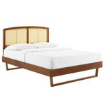 Modway MOD-6701 Sierra Cane and Wood King Platform Bed With Angular Legs