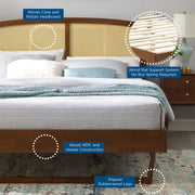Modway MOD-6701 Sierra Cane and Wood King Platform Bed With Angular Legs