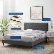 Modway MOD-6707 Phillipa Performance Velvet Queen Platform Bed
