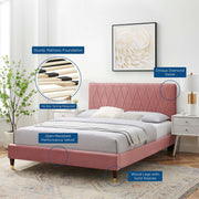 Modway MOD-6707 Phillipa Performance Velvet Queen Platform Bed