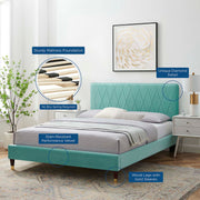Modway MOD-6707 Phillipa Performance Velvet Queen Platform Bed