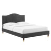 Modway MOD-6740 Juniper Channel Tufted Velvet Queen Platform Bed