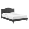 Modway MOD-6741 Juniper Channel Tufted Velvet Queen Platform Bed