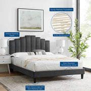 Modway MOD-6877 Elise Full Performance Velvet Platform Bed