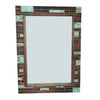 HiEnd Accents Wooden Mirror with Turquoisse Inlay