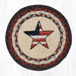 Earth Rugs MSPR-15 Americana Star Printed Round Trivet 10``x10``