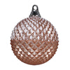 Vickerman Mt180158 5" Rose Gold Candy Finish Durian Ball Ornament With Glitter Accents 3/Bag