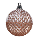 Vickerman Mt180258 6.7" Rose Gold Candy Finish Durian Ball Ornament With Glitter Accents 2/Bag