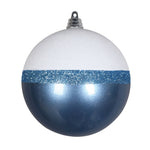 Vickerman Mt180729 4" Periwinkle Candy/White Glitter Ball 6/Bag