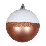 Vickerman Mt180758 4" Rose Gold Candy/White Glitter Ball 6/Bag