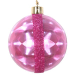 Vickerman Mt190079 3" Cerise Glitter Reflector Ornament 6/Bag