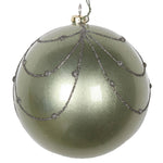Vickerman Mt194523D 4" Wrought Iron Candy Finish Curtain Ornament With Glitter Accents 4/Bag