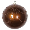 Vickerman Mt194576D 4" Mocha Candy Finish Curtain Ornament With Glitter Accents 4/Bag