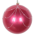 Vickerman Mt194645D 4.75" Mauve Candy Finish Curtain Ornament With Glitter Accents 4 Per Bag