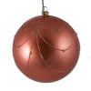 Vickerman Mt194671D 4.75" Coral Candy Finish Curtain Ornament With Glitter Accents 4 Per Bag