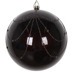 Vickerman Mt194675D 4.75" Chocolate Candy Finish Curtain Ornament With Glitter Accents 4 Per Bag