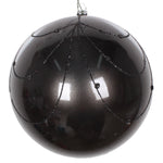 Vickerman Mt194717D 6" Black Candy Finish Curtain Ornament With Glitter Accents 3 Per Bag