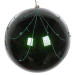 Vickerman Mt194724D 6" Emerald Candy Finish Curtain Ornament With Glitter Accents 3 Per Bag