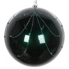 Vickerman Mt194762D 6" Sea Blue Candy Finish Curtain Ornament With Glitter Accents 3 Per Bag