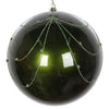 Vickerman Mt194764D 6" Moss Green Candy Finish Curtain Ornament With Glitter Accents 3 Per Bag