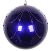 Vickerman Mt194766D 6" Purple Candy Finish Curtain Ornament With Glitter Accents 3 Per Bag