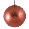 Vickerman Mt194771D 6" Coral Candy Finish Curtain Ornament With Glitter Accents 3 Per Bag