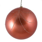 Vickerman Mt194771D 6" Coral Candy Finish Curtain Ornament With Glitter Accents 3 Per Bag
