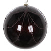 Vickerman Mt194775D 6" Chocolate Candy Finish Curtain Ornament With Glitter Accents 3 Per Bag