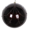 Vickerman Mt194775D 6" Chocolate Candy Finish Curtain Ornament With Glitter Accents 3 Per Bag
