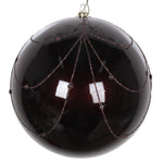 Vickerman Mt194775D 6" Chocolate Candy Finish Curtain Ornament With Glitter Accents 3 Per Bag