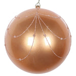 Vickerman Mt194780D 6" Cafe Latte Candy Finish Curtain Ornament With Glitter Accents 3 Per Bag