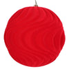Vickerman Mt196103D 6" Red Flocked Wave Ball Ornament 2 Per Bag